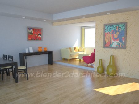 Modeling for Architecture timelapse: Living room walls in Blender 3D
