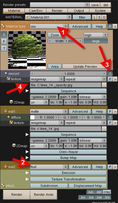 rendering trees in plan. Create a plane at the 3D View