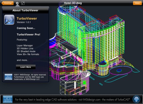 TurboViewer Open DWG  files with 3D data on the iPad and 