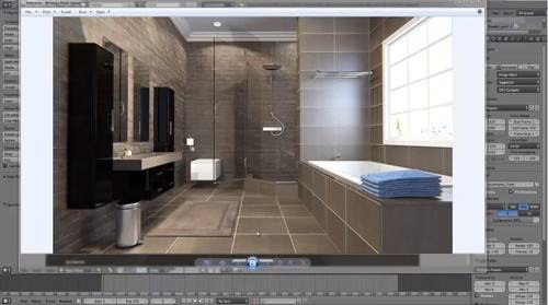 Modern bathroom visualization with Blender and Cycles