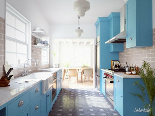 Vintage-inspiredÂ kitchen with Blender Cycles