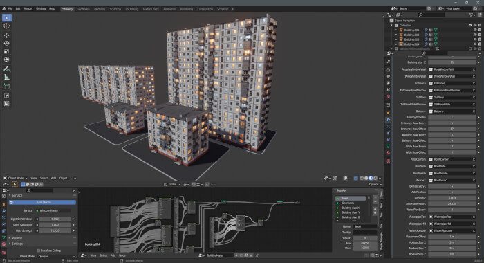 Building generator with Geometry Nodes (Free Add-on) • Blender 3D Architect